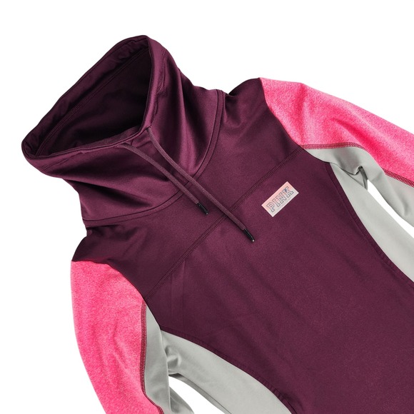 Victoria's Secret PINK Tops - PINK‎ Victoria's Secret Pullover Womens XS Burgundy Pink Colorblock Polyester